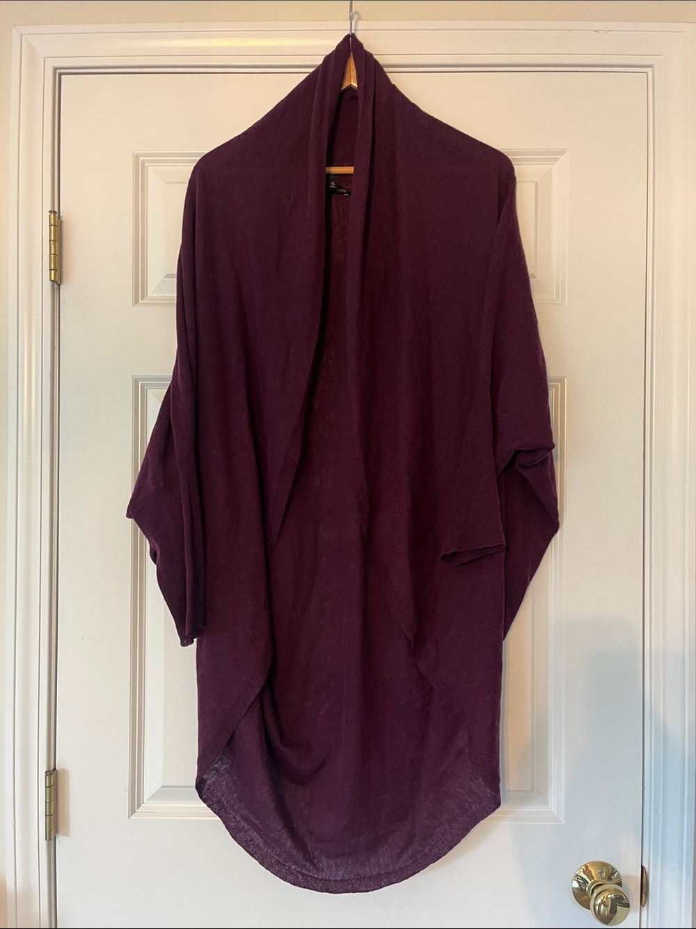Eileen Fisher Draped Open-Front Cardigan Shrug in Plum